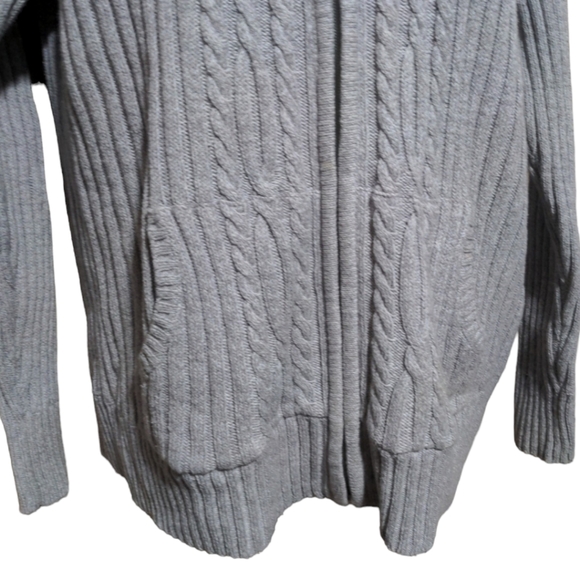 ST. JOHN'S BAY Gray Ribbed Zipper Sweater Cardigan with Collar Plus Size… - Picture 5 of 7
